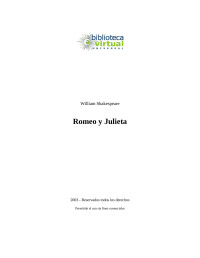 William Shakespeare  — Romeo y Julieta 