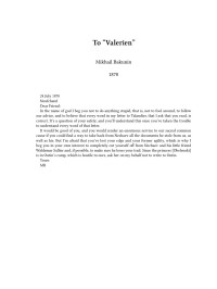 Mikhail Bakunin — To “Valerien”