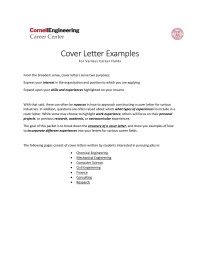 Cornell Engineering Career Center — Cover Letter Examples