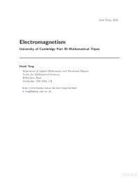 David Tong — Electromagnetism - University of Cambridge Part IB Mathematical Tripo