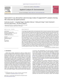 Toshitaka Tanabe — Operando X-ray absorption spectroscopy study of supported Pt catalysts during NO reduction by hydrocarbons