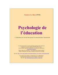 Gustave Le Bon — Psychologie de l’éducation.