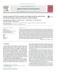 Luis Miguel Rivera Gavidia & Gonzalo García & Dalila Anaya & Amaia Querejeta & Francisco Alcaide & Elena Pastor — Carbon-supported Pt-free catalysts with high specificity and activity toward the oxygen reduction reaction in acidic medium