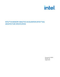 Intel Corporation — Intel® In-Memory Analytics Accelerator (INTEL® IAA) Architecture Specification