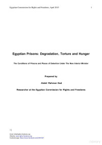 Gad — Egyptian Prisons; Degradation, Torture and Hunger, ECRF