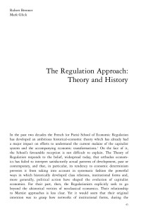 Robert Brenner-Mark Glick — The Regulation Approach: Theory and History