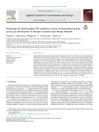 Yang Xia — Promoting the photocatalytic NO oxidation activity of hierarchical porous g-C3N4 by introduction of nitrogen vacancies and charge channels