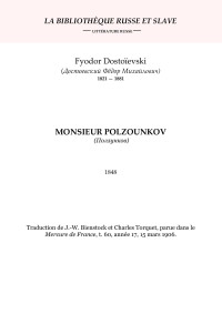 BRS — Dostoievski - Monsieur Polzounkov