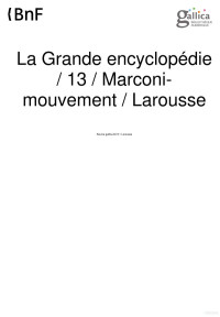 Divers — Marconi - Mouvement (La Grande Encyclopédie Larousse 13)