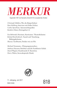 Christian Demand; — MERKUR Deutsche Zeitschrift für europisches Denken - 2017-07