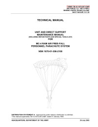 LOGSA — TECHNICAL MANUAL: UNIT AND DIRECT SUPPORT MAINTENANCE MANUAL FOR MC-4 RAM AIR FREE-FALL PERSONNEL PARACHUTE SYSTEM