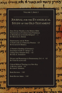 William R Osborne — Journal for the Evangelical Study of the Old Testament, 1.1