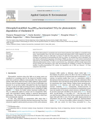 Thanaree Phongamwong — Chlorophyll-modified Au25(SR)18-functionalized TiO2 for photocatalytic degradation of rhodamine B