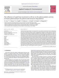 Zs. Pap — The influence of rapid heat treatment in still air on the photocatalytic activity of titania photocatalysts for phenol and monuron degradation