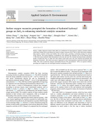 Yizhen Cheng — Surface oxygen vacancies prompted the formation of hydrated hydroxyl groups on ZnO x in enhancing interfacial catalytic ozonation