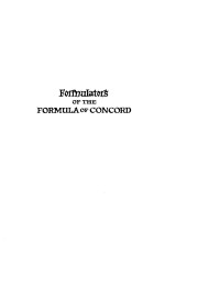 Ted Jungkuntz; — Formulators of the Formula of Concord