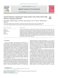 Lulu Zhang & Hongwen Zhang & Bo Wang & Xueyan Huang & Yun Ye & Rui Lei & Wenhui Feng & Ping Liu — A facile method for regulating the charge transfer route of WO3/CdS in high-efficiency hydrogen production