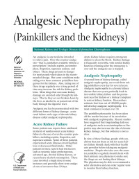 NKUDIC — Analgesic Nephropathy: Painkillers and the Kidneys