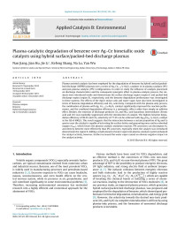 Nan Jiang & Jian Hu & Jie Li & Kefeng Shang & Na Lu & Yan Wu — Plasma-catalytic degradation of benzene over Ag–Ce bimetallic oxide catalysts using hybrid surface/packed-bed discharge plasmas