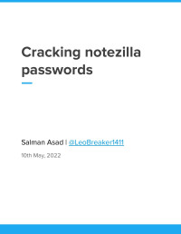 Salman Asad — Cracking notezilla passwords