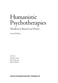 Cain, David J., Keenan, Kevin, Rubin, Shawn — Humanistic Psychotherapies: Handbook of Research and Practice, Second Edition