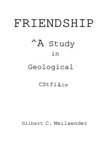 Gilbert Meilaender — Friendship, a study in theological ethics