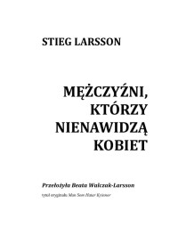 Mężczyźni, ktorzy nienawidzą kobiet — Larsson Stieg - 01