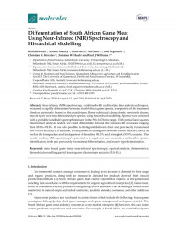 Kiah Edwards, Marena Manley, Louwrens C. Hoffman — Differentiation of South African Game Meat Using Near-Infrared (NIR) Spectroscopy and Hierarchical Modelling