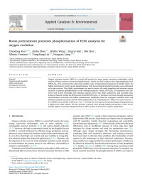 Chendong Kou — Boron pretreatment promotes phosphorization of FeNi catalysts for oxygen evolution