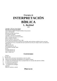 Louis Berkhof — Principios de Interpretacion Biblica