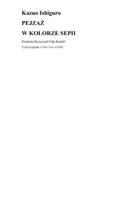 Pejzaż w kolorze sepii — Ishiguro Kazuo