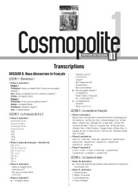 D Findakly — Cosmopolite 1 Méthode de Français A1 hors texte v3 (transcriptions)