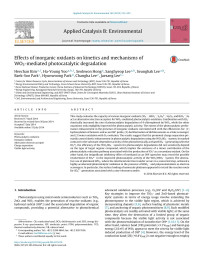 Heechan Kim & Ha-Young Yoo & Seokwon Hong & Sanghyeop Lee & Seunghak Lee & Baek-Soo Park & Hyunwoong Park & Changha Lee & Jaesang Lee — Effects of inorganic oxidants on kinetics and mechanisms of WO3-mediated photocatalytic degradation