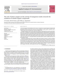 V.P. Santos — The role of lattice oxygen on the activity of manganese oxides towards the oxidation of volatile organic compounds