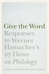 Werner Hamacher;Gerhard Richter;Ann Smock; & Ann Smock — Give the Word