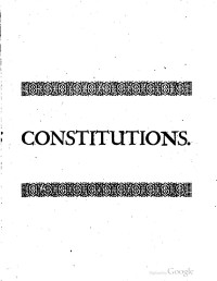 James Anderson — The Constitutions of the Freemasons