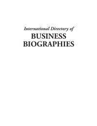 Desconocido — International Directory Of Business Biographies Vol 3 M R