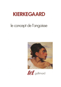 Kierkegaard, Soren — Le concept de l'angoisse