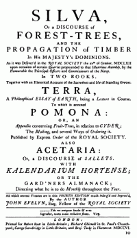 John Evelyn — Sylva; Or, A Discourse of Forest Trees. Vol. 1 (of 2)