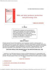 Belloin, J.C. (1988) — Milk and Dairy Products - Production and Processing Costs - FAO