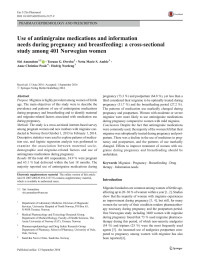 Siri Amundsen & Torunn G. Øvrebø & Netta Marie S. Amble & Anne Christine Poole & Hedvig Nordeng — Use of antimigraine medications and information needs during pregnancy and breastfeeding: a cross-sectional study among 401 Norwegian women