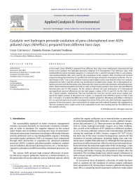 Cezar Catrinescu — Catalytic wet hydrogen peroxide oxidation of para-chlorophenol over Al/Fe pillared clays (AlFePILCs) prepared from different host clays