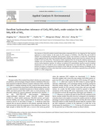 Jingjing Liu — Excellent hydrocarbon tolerance of CeO2-WO3-SnO2 oxide catalyst for the NH3-SCR of NO x