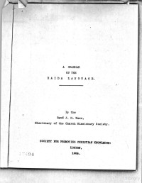 J.H.Keen — Haida Language, Grammar of the (1906)