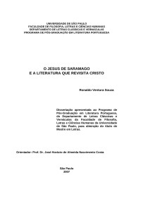 Ronaldo Ventura Souza — "O Jesus de Saramago e a literatura que revisita Cristo"