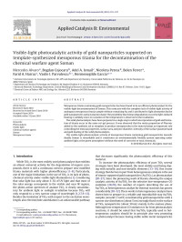 Mercedes Alvaro — Visible-light photocatalytic activity of gold nanoparticles supported on template-synthesized mesoporous titania for the decontamination of the chemical warfare agent Soman