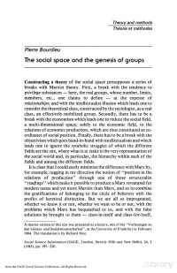 Social Space And The Genesis Of Groups — Social Space And The Genesis Of Groups