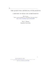 Nils Nilsson — The Quest for Artificial Intelligence