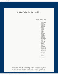 Unknown — A História de Jerusalém