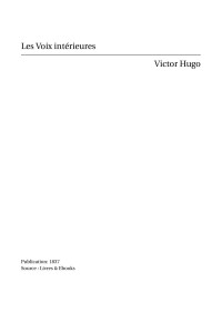 Victor Hugo — Les Voix intérieures